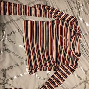 SHEIN striped colorful crop top